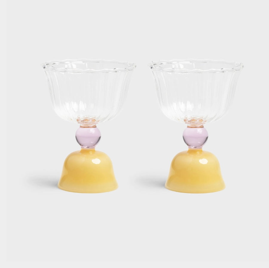 Caramel waterglazen - set van 2